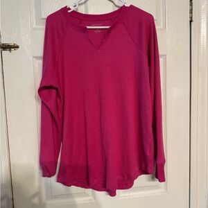 American Eagle Outfitters Fuchsia Waffle Knit Top